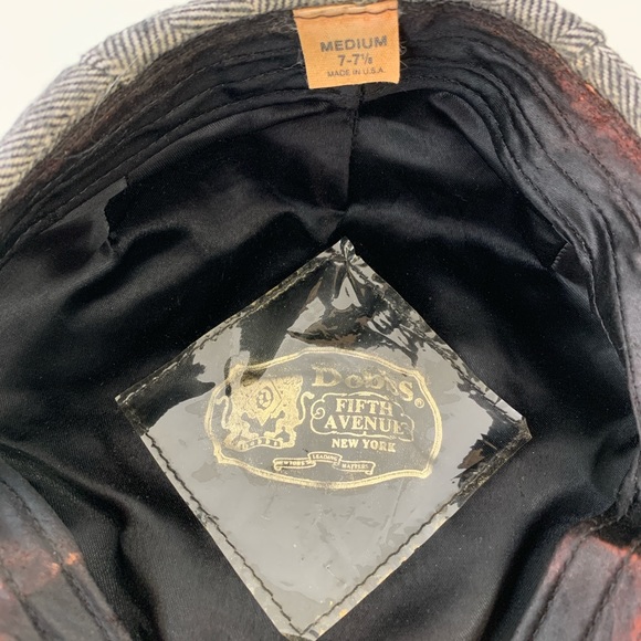 Dobb’s Fifth Avenue New York Vintage Gray Wool Herringbone Ascot size medium 7 - Picture 5 of 5